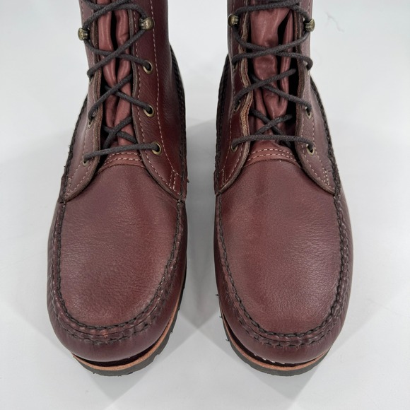 Gokey Upland Mens Handmade Brown Leather Lace Up Moc Toe Work Boots USA Sz 10 - Picture 6 of 10